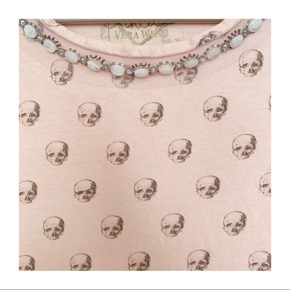 Princess Vera Wang Pink Polka Skull Tee Indie Sleaze Pastel Goth XS - Picture 4 of 7